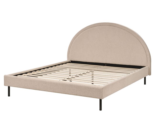 Beliani Cama con somier Bouclé MARGUT 172x214 Beige