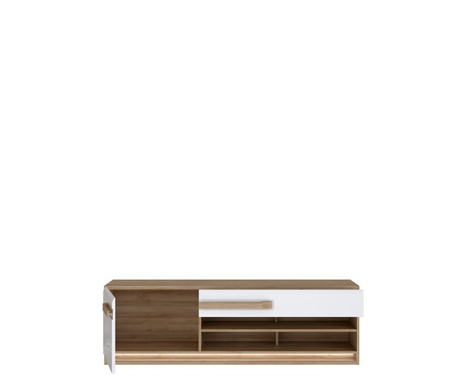 Mueble tv 1 puerta 1 cajón MONTREAL  Blanco Brillo