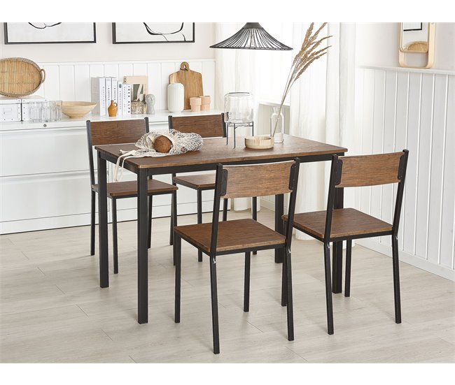 Beliani Conjunto de comedor HAMRY Marron
