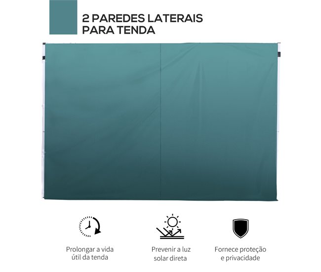 2 Paredes Parte Laterales Tela Oxford Outsunny 300x200 Verde