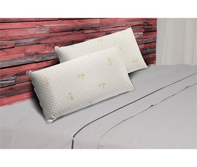 Pack 2 Almohadas Viscoelástica Soja  Ergonómicas 105x40 Blanco