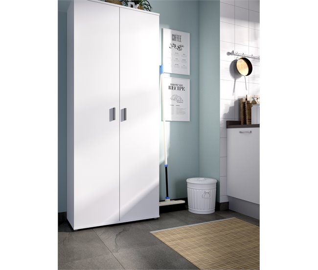 Armario de 2 puertas escobero Blanco