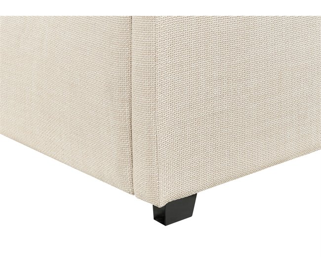 Beliani Cama con almacenaje Poliéster VAUCLUSE 194x214 Beige