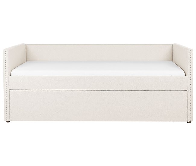 Beliani Cama nido Bouclé TROYES 99x213 Beige