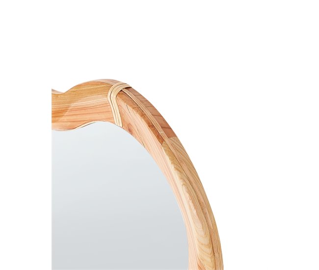 Beliani Espejo DREVANT Madera Clara