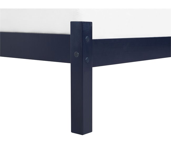 Beliani Cama Madera de pino FLORAC 147x208 Azul Marino
