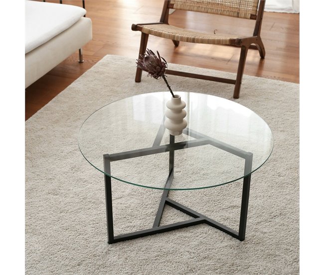 Mesa de centro metálica 75x75 Negro