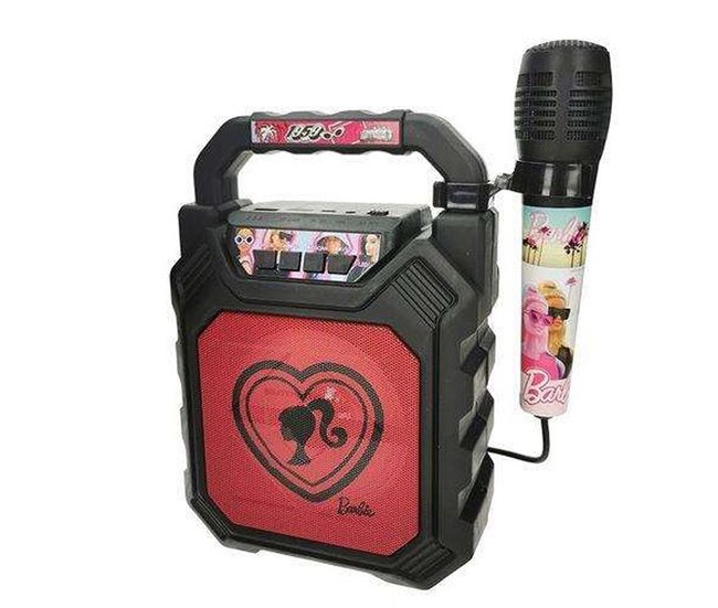 Altavoz Bluetooth Portátil con Micrófono Barbie Negro