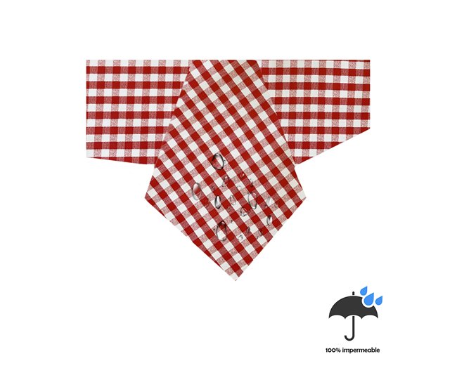 Acomoda Textil - Mantel Hule al Corte (Cuadros) Blanco/ Rojo