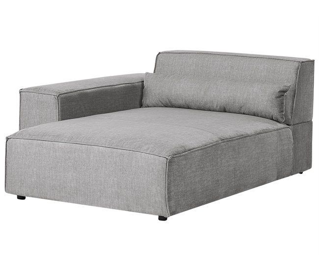 Beliani Chaise longue derecho Poliéster HELLNAR Gris