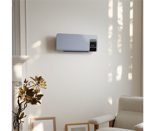 Calentador Eléctrico Pared ABS HOMCOM, hogar - climatización Gris