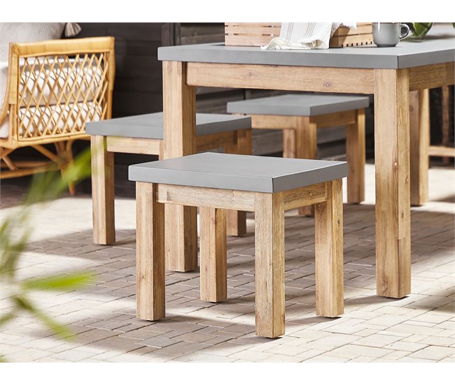 Beliani Conjunto de comedor OSTUNI Gris