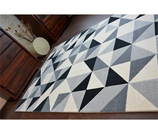 Alfombra SCANDI Triángulos 200x290 Gris