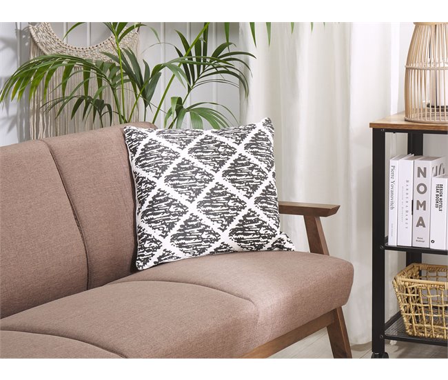 Beliani Cojín decorativo HAZRO Crema