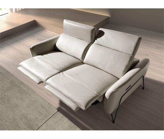 ANGEL CERDA Sofá relax 3 plazas piel Arena