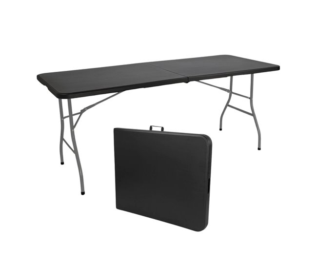 Conjunto Plegable Mesa con 2 Bancos Catering 7house Negro
