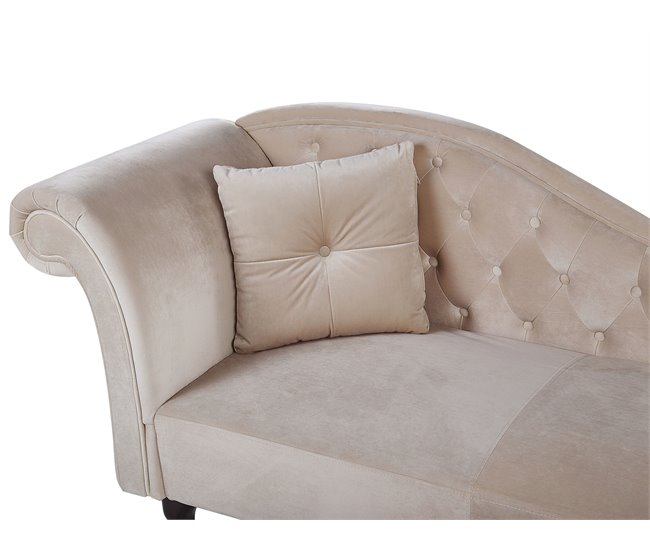 Beliani Chaise longue izquierdo Terciopelo LATTES Azul/ Verde