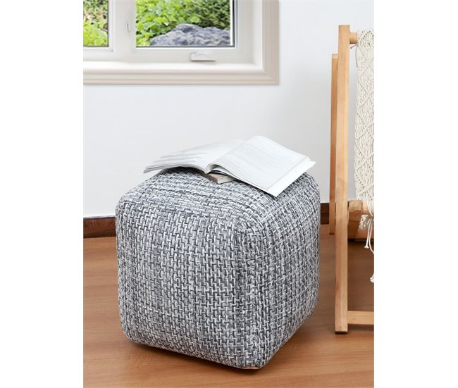 Puff algodón DAVU 45x45cm color gris Gris