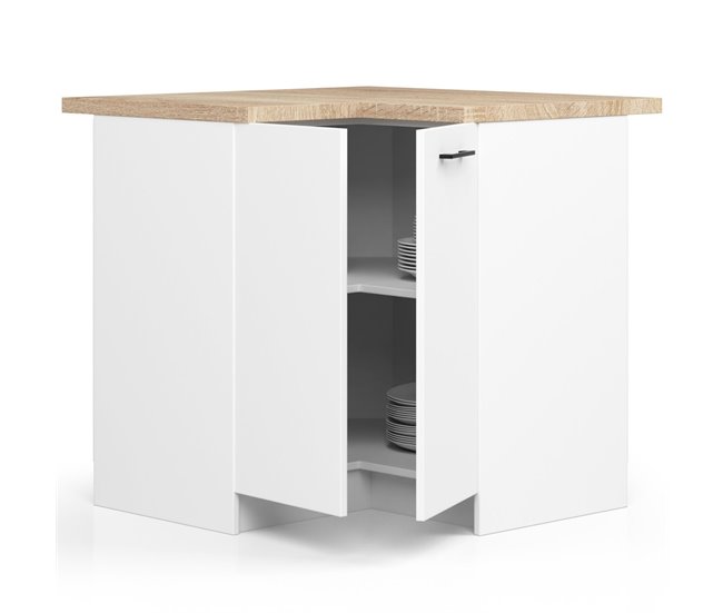 Armario de Cocina Independiente OLIWIA AKORD con 2 estantes 90 Blanco