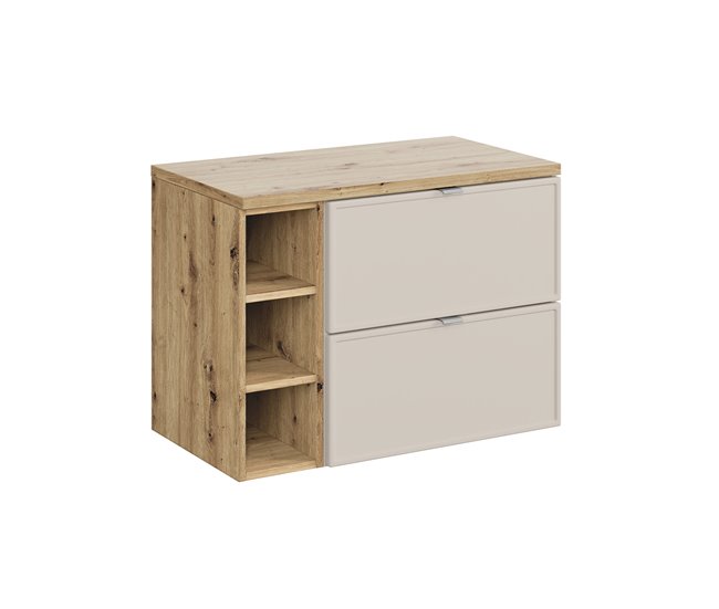 Mueble bajo lavabo 3 compartimientos Alba 80 Beige