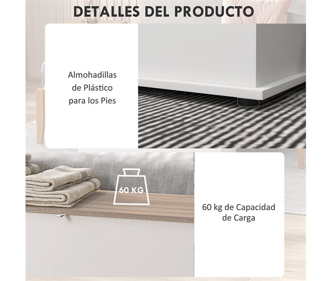 Baúl de Almacenaje Melamina de Madera HOMCOM Marron