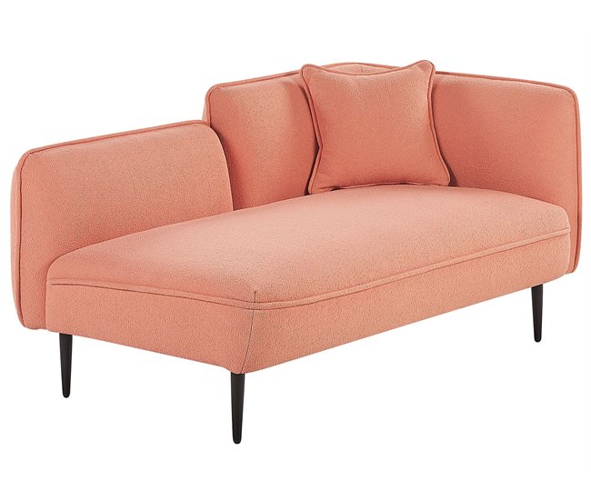 Beliani Chaise longue Bouclé CHEVANNES Beige