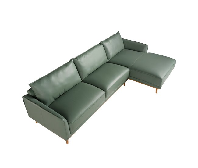 ANGEL CERDÁ Sofá chaise longue derecha piel Verde