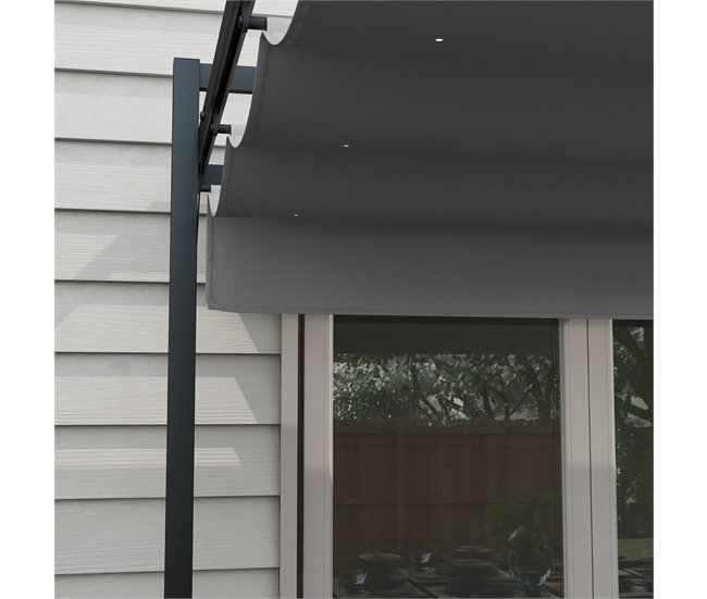 Pérgola Acero, Poliéster Outsunny Gris