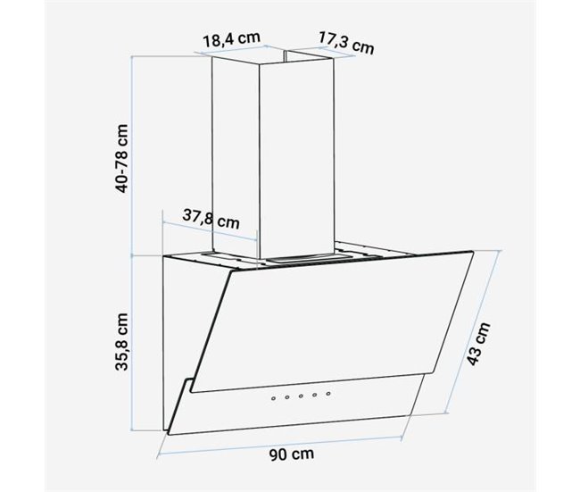 Campana Inclinada Cristal Clase C | UNIVERSALBLUE Blanco