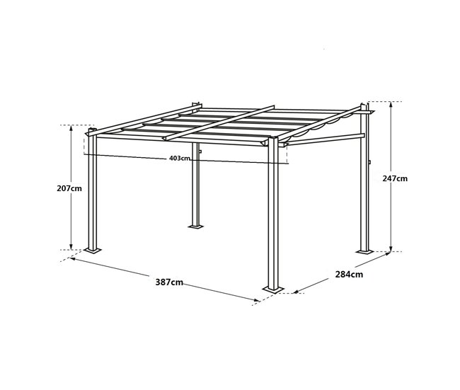 Pérgola mural FRÉJUS - estructura de aluminio 290x406 Beige
