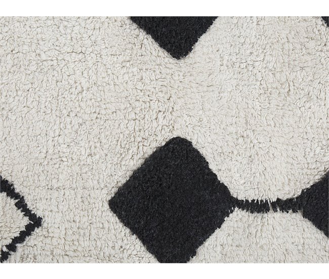 Beliani Alfombra de pelo corto KHEMISSET 140x200 Blanco/ Beige