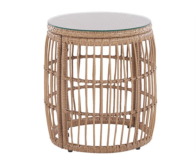 Beliani Conjunto de jardín Ratán sintético RAVELLO Natural