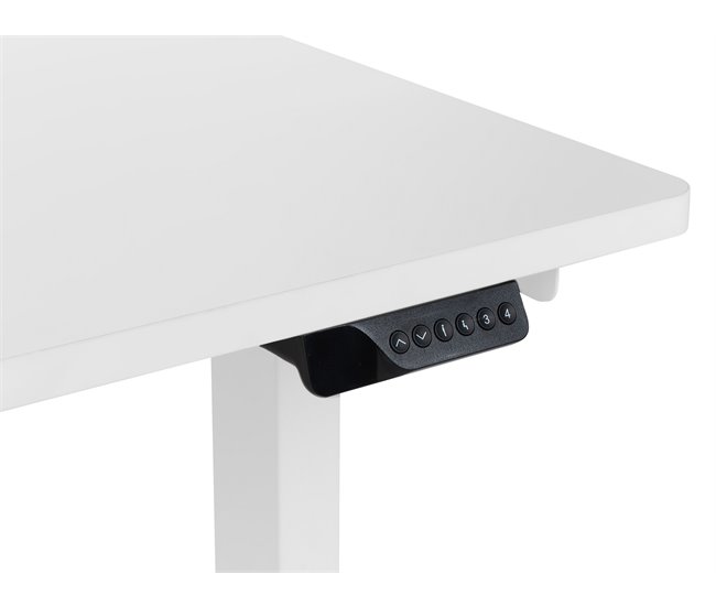 Beliani Escritorio esquinero regulable eléctrico DESTINES 160x109 Blanco