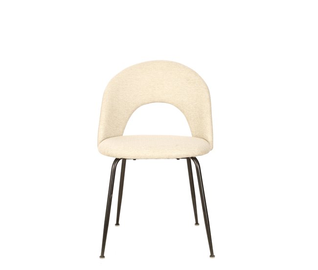 Silla de comedor tapizada en tela RITA Beige