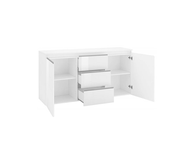 Aparador efecto madera 150 Blanco Brillo