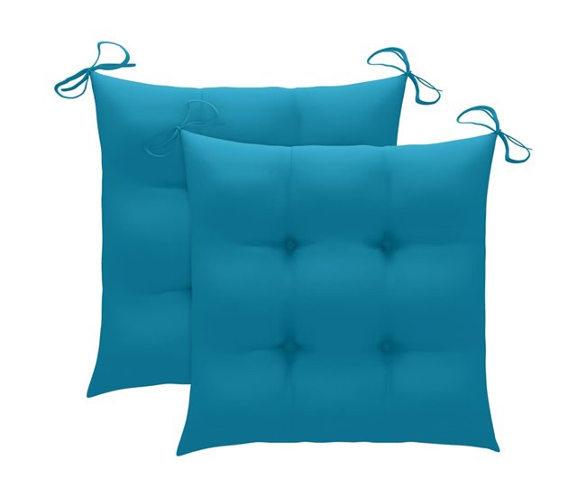 2 Sillas de comedor para jardín de madera con cojines Antracita