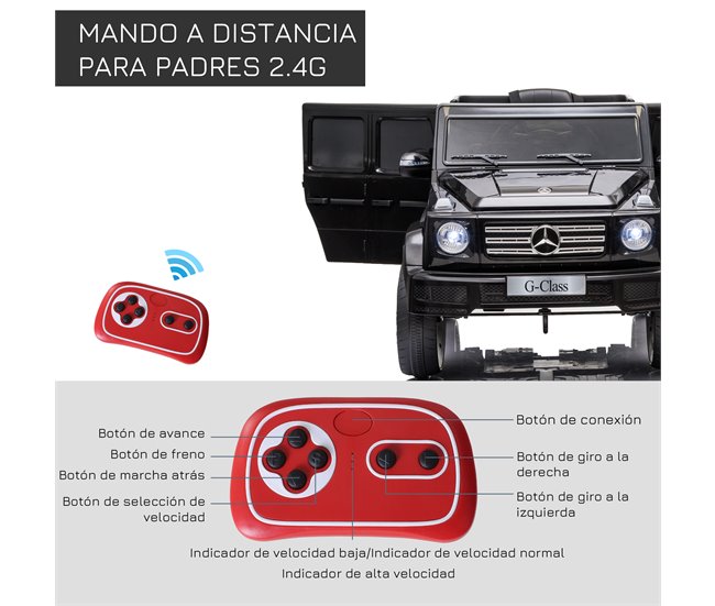Coche Eléctrico Infantil PP, Metal HOMCOM Negro