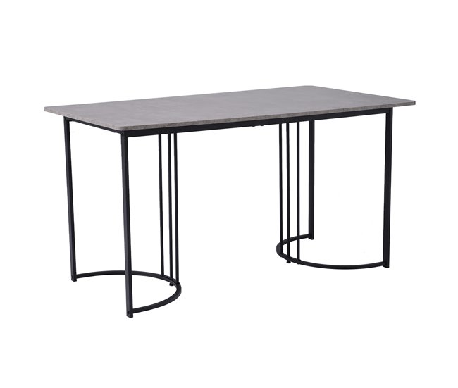 Conjunto mesa rectangular efecto mármol con 4 sillas vintage Gris