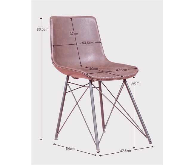 Pack de 2 sillas vintage - Jules Marron
