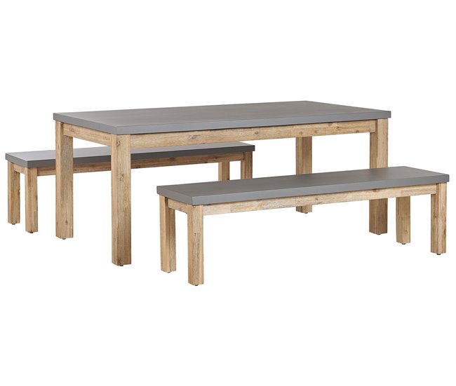 Beliani Conjunto de comedor OSTUNI Gris