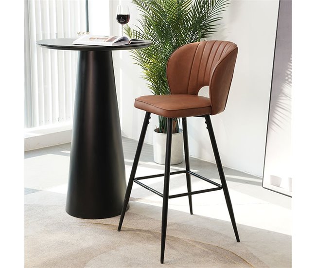 Set 2 taburetes de comedor ecopiel ONA Marron