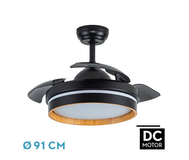 Ventilador De Techo Metal Serie Nalon Negro