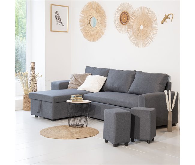Sofá convertible TONY 3 plazas Gris