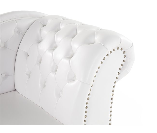 Beliani Chaise longue derecho Piel sintética NIMES Blanco