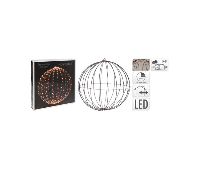 Luz led con forma de BOLA 41,5 cm Negro