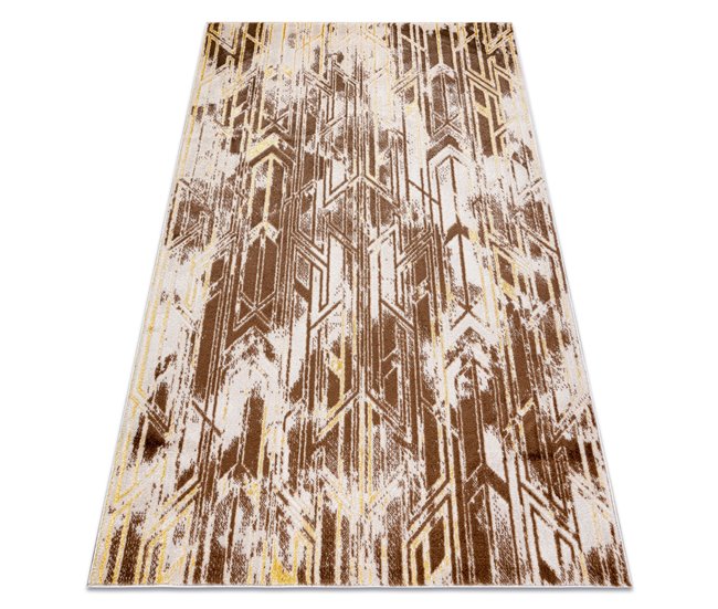 Alfombra MEFE moderna B402 Vintage Structural dos niveles 160x220 Marron