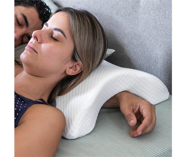 Almohada Viscoelástica Cervical para Parejas Blanco