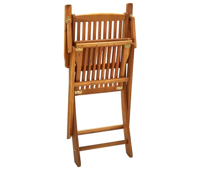 4 Sillas de jardín plegables de madera maciza de acacia Gris