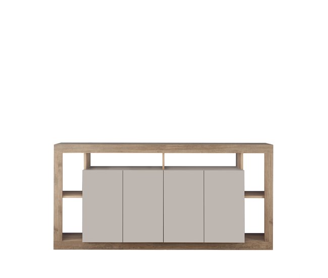 Aparador RIMINI 4 puertas roble y visón Roble