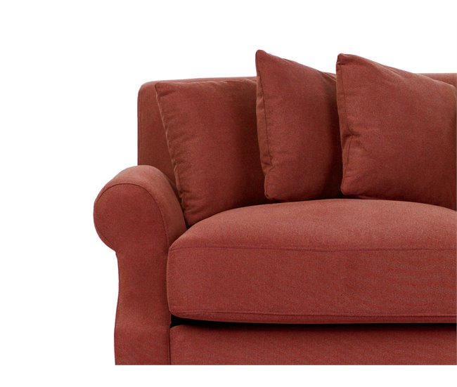 Beliani Sofá de 3 plazas Poliéster EIKE Rojo